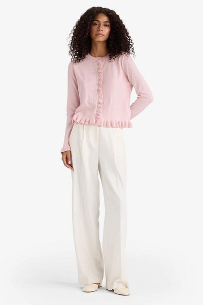 DeFacto Regular Fit Crew Neck Cardigan F7163Ax25Hs