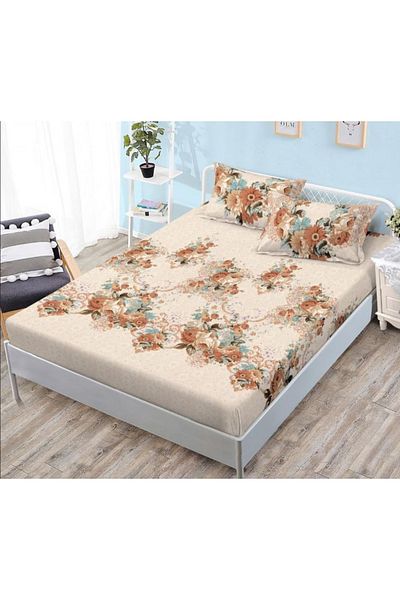 OEM Bed cover with elastic and 2 pillowcases, finet fabric, 2-person bed, 180x200cm