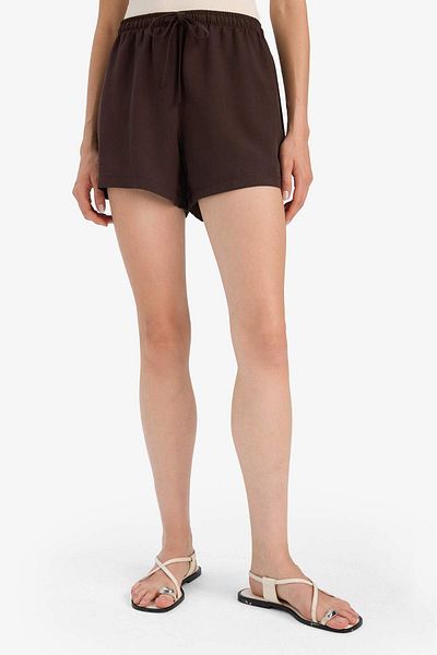 DeFacto Regular Waist Short Leg Linen Blend Shorts F6365Ax25Hs