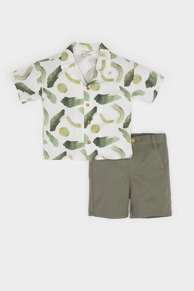 DeFacto Baby Boy 2-Piece Set Patterned Short Sleeve Shirt Shorts E9022A525Sm