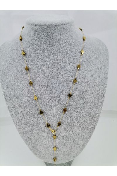 Hobimos Heart Y Necklace - Non Blackening Y Necklace