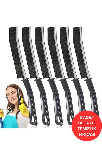 euroist 6 Pcs Multi-Purpose Fine Cleaning Brush - Joint, Bathroom, Kitchen, Sink and Detail Cleaning Brush