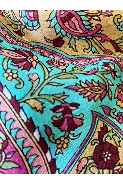 MODA Nûda - Indian Silk Gülhan Pattern Scarf Salmon