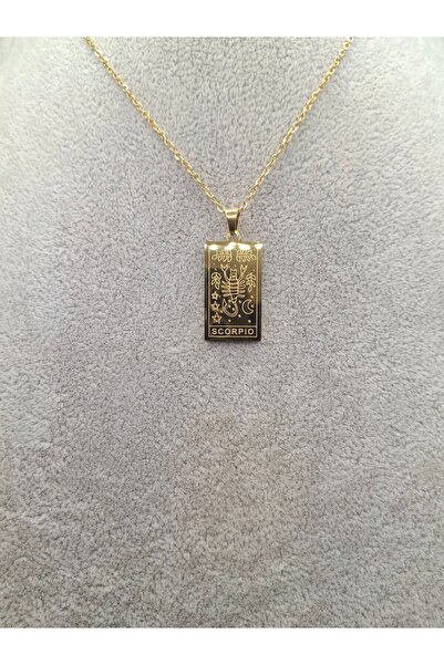 Han Ticarethane Altın Renk Tarot Kart Model Akrep Burcu Çelik Kolye