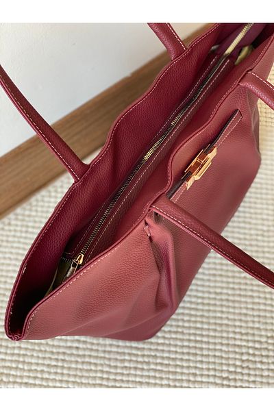 Bagzone Soft Leather with Lock Detail on the Front, Women's Shoulder Bag