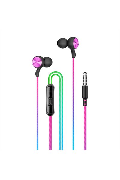 OEM Wired headphones with microphone, 3.5mm jack - Setty SPD-J-313 - Rainbow Rainbow
