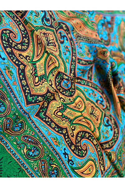 MODA Νούντα - Ινδικό μεταξωτό σάλι από βούλα πράσινο