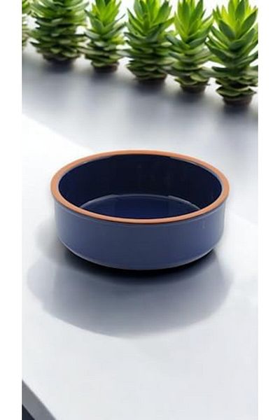 STOREMAX Jvnnastore Iznik Clay Stew and Yogurt Bowl Full Glazed Pottery 19X6Cm (Navy Blue) 646268