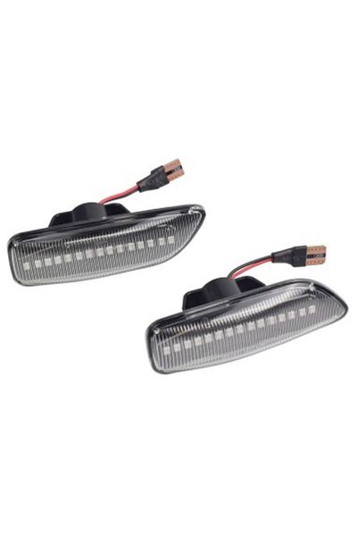 Volvo Set de 2 semnalizatoare dinamice cu LED pentru aripi cu sticlă transparentă pentru VOLVO XC90, XC70, S60, S80, V70