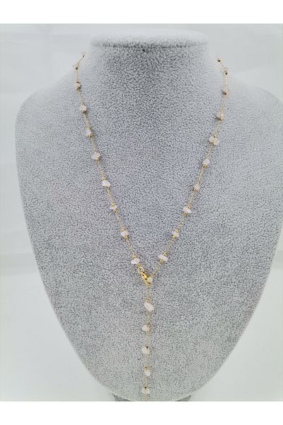 Hobimos Stoned Y Necklace - Non-Tarnish Y Necklace
