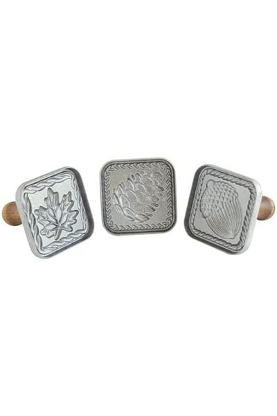 STOREMAX Ntwork Ware Cookie Stamps, 3 Inch Squares, Silver Art 1087243