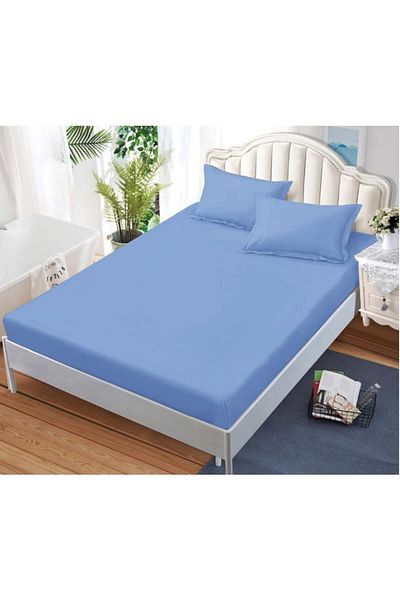 OEM Bed cover with elastic and 2 pillowcases, finet fabric, 2-person bed, 180x200cm