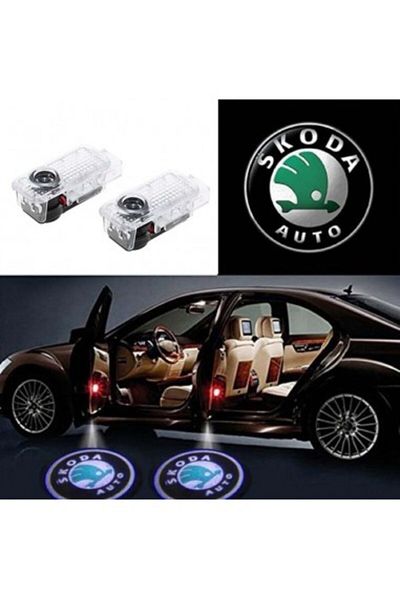 Skoda Set de 2 lămpi cu logo pentru uși Skoda Octavia, Roomster, Fabia, Superb