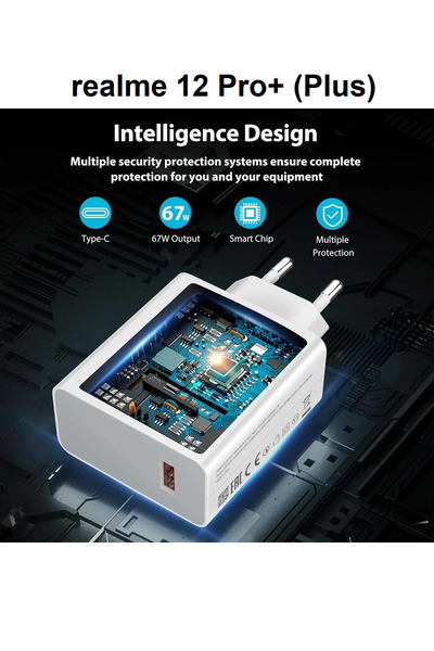 ERMER realme 12 Pro+ (Plus) Modeli İçin 67W Süper Hızlı Şarj Aleti