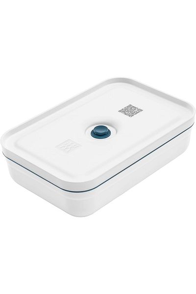 STOREMAX Jvnnastore Fresh & S Vacuum Food Transport Container, L Flat, Plastic, White-Mediterranean Blue 646268