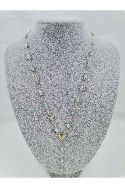 Hobimos Stoned Y Necklace - Non-Tarnish Y Necklace