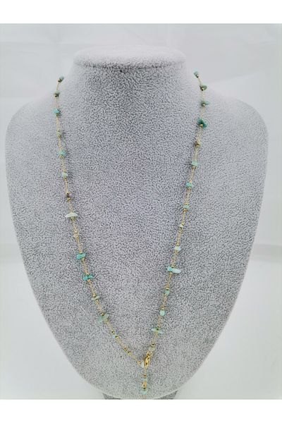 Hobimos Stoned Y Necklace - Non-Tarnish Y Necklace