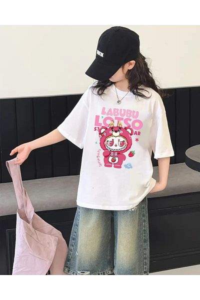 Touz Moda Cute's Labubu Kids Design Unisex Oversize T-Shirt