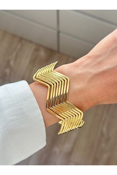 YOUES JEWELRY Thick Handcuff Bracelet Adjustable Wristband Unisex Gold Women's Handcuffs