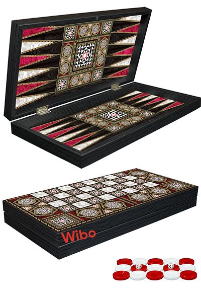 Wibo طقم طاولة الشطرنج الكلاسيكي كبير الحجم مطلي بالورنيش