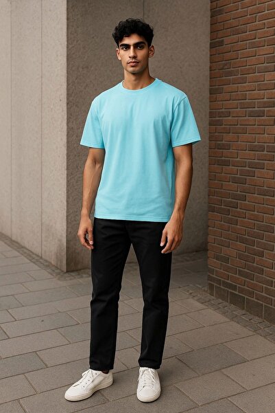 TB Terzi Bey Regular Fit Women - Men Unisex Basic T-Shirt Turquoise