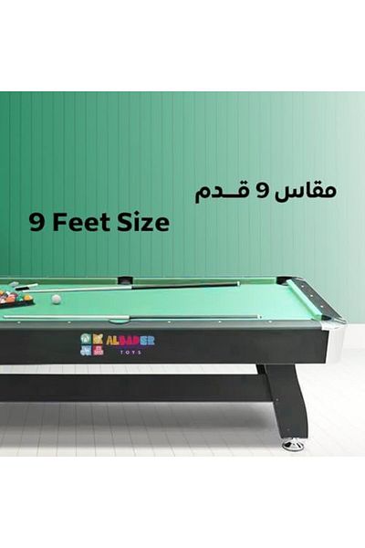 ALBADER 9FT Pool Table, Billiards Table With 2 Cue Sticks, Set Ball, Rack, Game Table