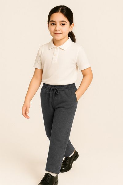BARLİZ Children's School Pants with Lycra and Lace-Up Waist