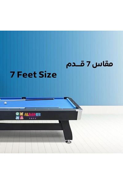 ALBADER طاولة بلياردو بطول 7 أقدام، طاولة بلياردو مع عصاتي بلياردو، مجموعة كرات، رف، طاولة ألعاب