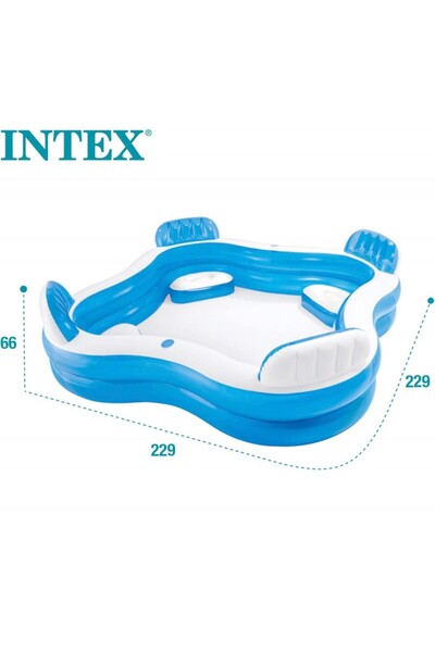 Inteks Intex 56475 Şeffaf Koltuklu Aile Boyu 2 Bölme Havuz 229 cm