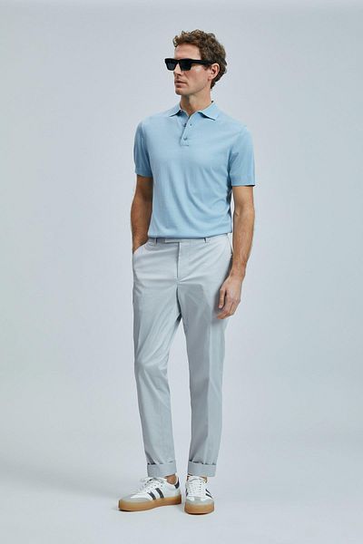 Lufian Plus Slim Fit Ανδρικό παντελόνι Chino σε πέτρινο χρώμα (111190339)