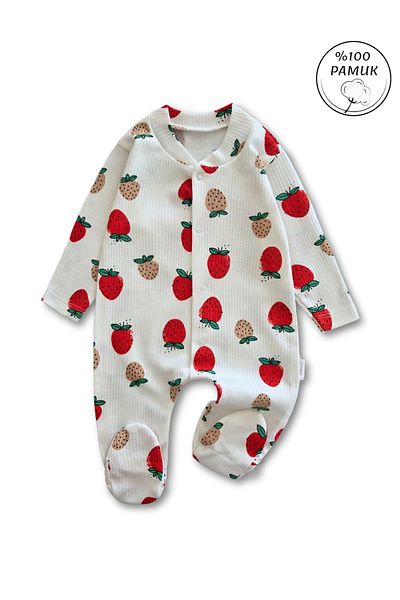 GizaKids 100% Cotton Baby Girl Booties Jumpsuit