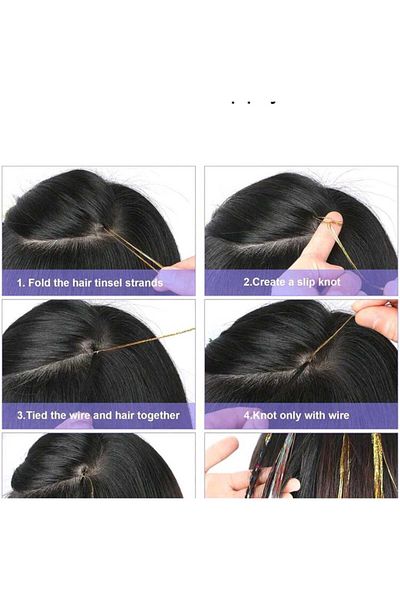 Eva Rose 1 Pack Tinsel Hair Glitter Glitter Hair Accessory/ Hair Sparkle Side Hairpiece Hair Tinsel Shiny Hair