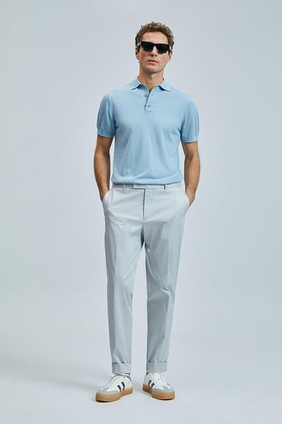 Lufian Plus Slim Fit Ανδρικό παντελόνι Chino σε πέτρινο χρώμα (111190339)