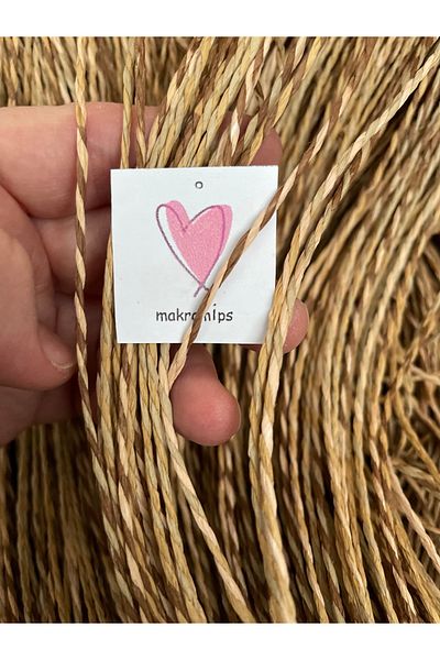Makromİps Luxury Premium Silvery Ebruli Paper Thread 2 mm 50 Gr Hand Knitting Thread Kraft Hobby Packaging Decoration Multi-Purpose