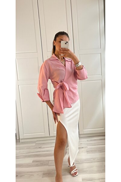 Butik Kryvaze bağlamalı duble manşet gömlek