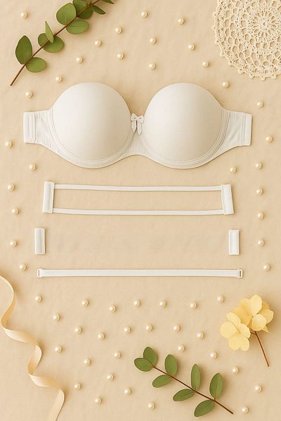enmodaiçgiyim Ecru Strapless Silicone Adhesive Unsuppoted Bra – 3 Επιλογές ιμάντων