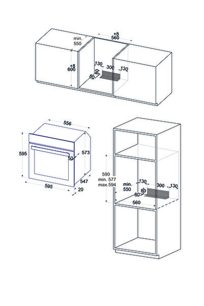 Esty AEF6601W04 ESTY 60 CM BEYAZ STATİK ANKASTRE FIRIN