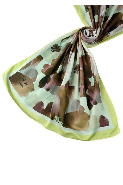 mim eşarp Vav Silk Soft Cotton Shawl 75X190 cm - Floral Pattern