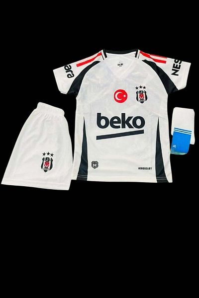 yenteks .b.e.ş.ik.t.a.ş Set de 4 tricouri pentru copii cu dungi roşii + brăţară cadou