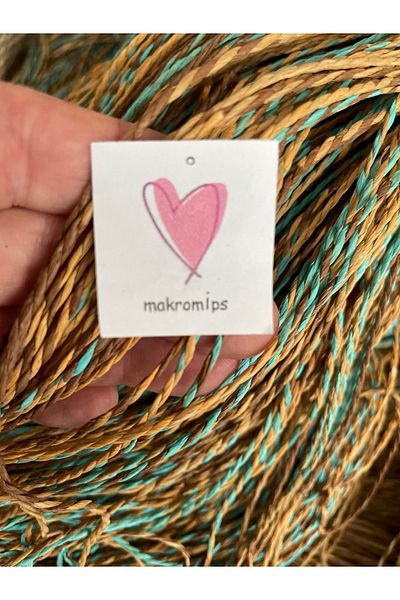 Makromİps Luxury Premium Silvery Ebruli Paper Thread 2 mm 50 Gr Hand Knitting Thread Kraft Hobby Packaging Decoration Multi-Purpose