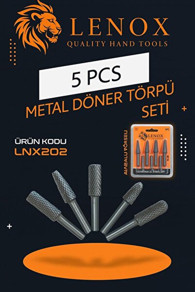 Lenox Tools 5 Parça Metal Döner Törpü Seti Matkap Uyumlu Çelik Taşlama Çapak ...