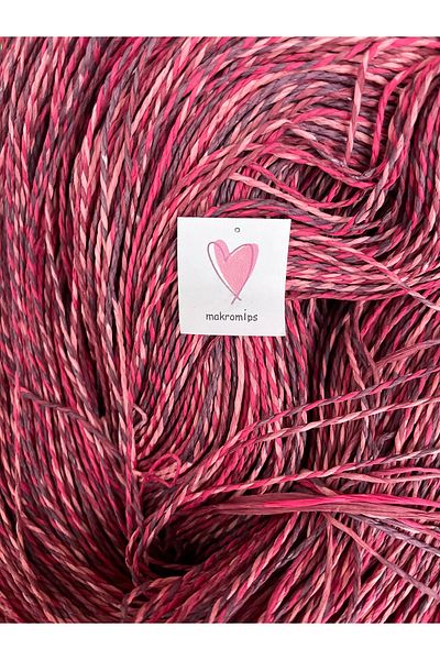 Makromİps Luxury Premium Silvery Ebruli Paper Thread 2 mm 50 Gr Hand Knitting Thread Kraft Hobby Packaging Decoration Multi-Purpose