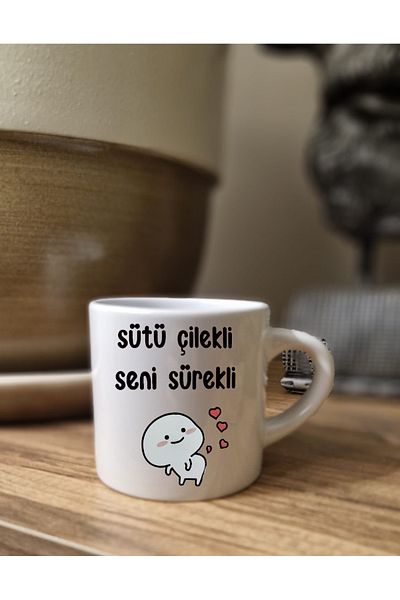 DİLAHOME Milk Strawberry Continuously You Mug – Cute Love Themed Funny Gift Cup