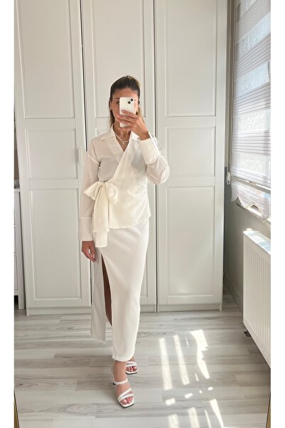 Butik Kryvaze bağlamalı duble manşet gömlek