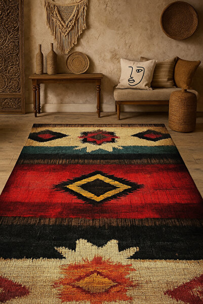 new colourse Otantik-Kaymaz Tabanlı, Makinede Yıkanabilir,Yumuşak Dokulu Halı