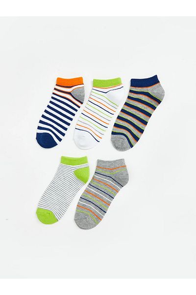 LC Waikiki Lcw kids mixed striped boy's booties socks 5-pack