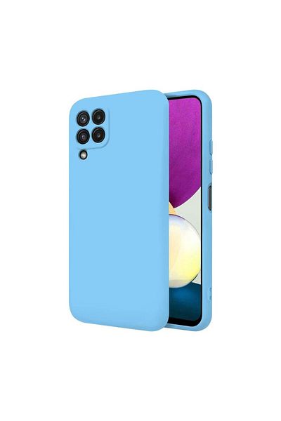 OEM Husă pentru Samsung Galaxy A22 4G din silicon cu interior din microfibră și protecție pentru cameră - Albastră