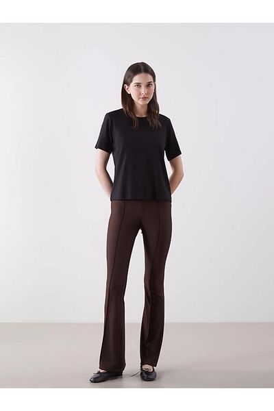 LC Waikiki Lcw Vision Brown Elastic Waist Women's Leggings Trousers