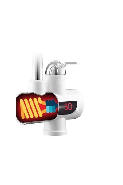 SIKS ® Instant Electric Faucet With Instant Water Heating, Lcd Temperature Display, Sink Mounted