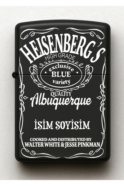 Genel Markalar Heisenberg Breaking Bad Desenli Kişiye Özel İsimli Siyah Benzi...